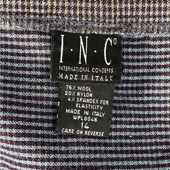 INC International Concepts Women’s Wool Blend Brown & Gray Wrapped Skirt Size 14 - Picture 2 of 7